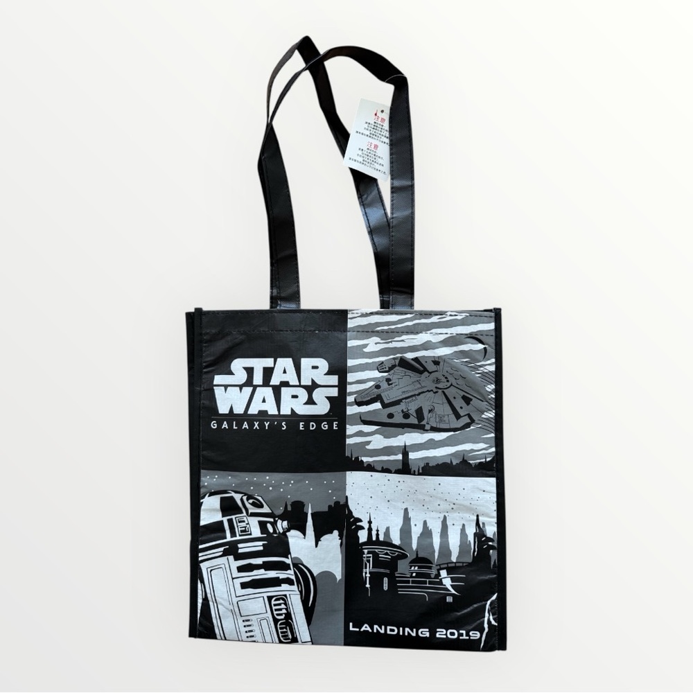 (NWT) Disney Star Wars Galaxy's Edge 2019 Black and Gray Tote Bag Reusable